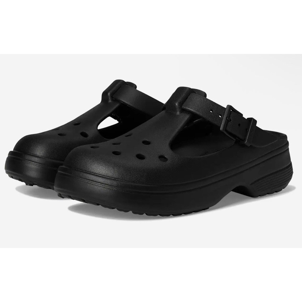 NWT CROCS Classic Mary Jane Clog Women's 10 Slip On Black Platform Men's 8